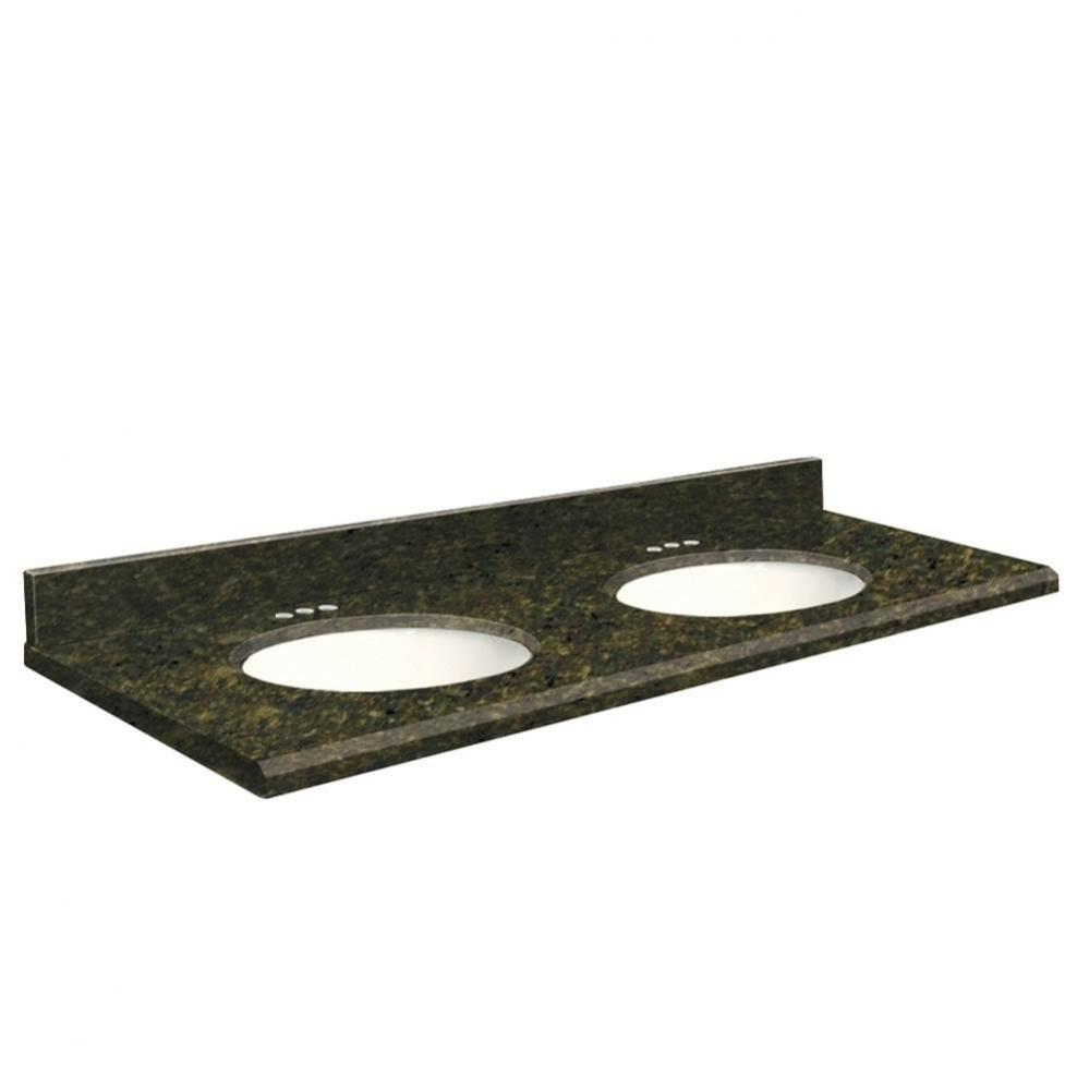 Granite 61-in x 22-in Double Sink Bathroom Vanity Top with Beveled Edge, 4-in Centerset, and White