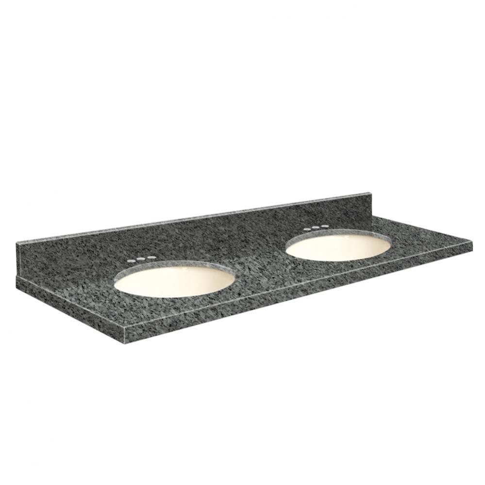 Granite 61-in x 22-in Double Sink Bathroom Vanity Top with Eased Edge, 4-in Centerset, and Biscuit