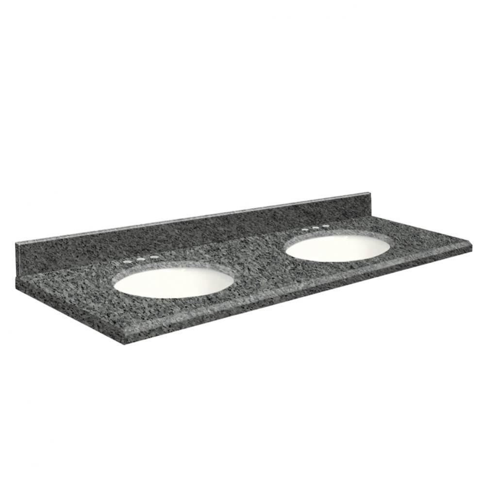 Granite 61-in x 22-in Double Sink Bathroom Vanity Top with Beveled Edge, 8-in Centerset, and White