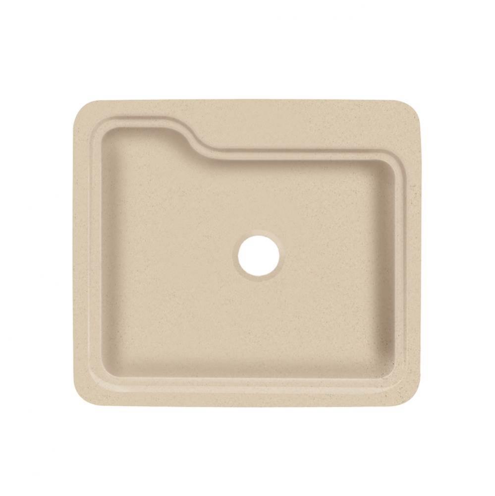 Portland 25in x 22in Solid Surface Drop-in Single Bowl Kitchen Sink, in Matrix Khaki