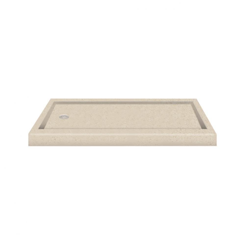 60'' x 32'' Decor Solid Surface Left-Hand Shower Base in Sand Castle