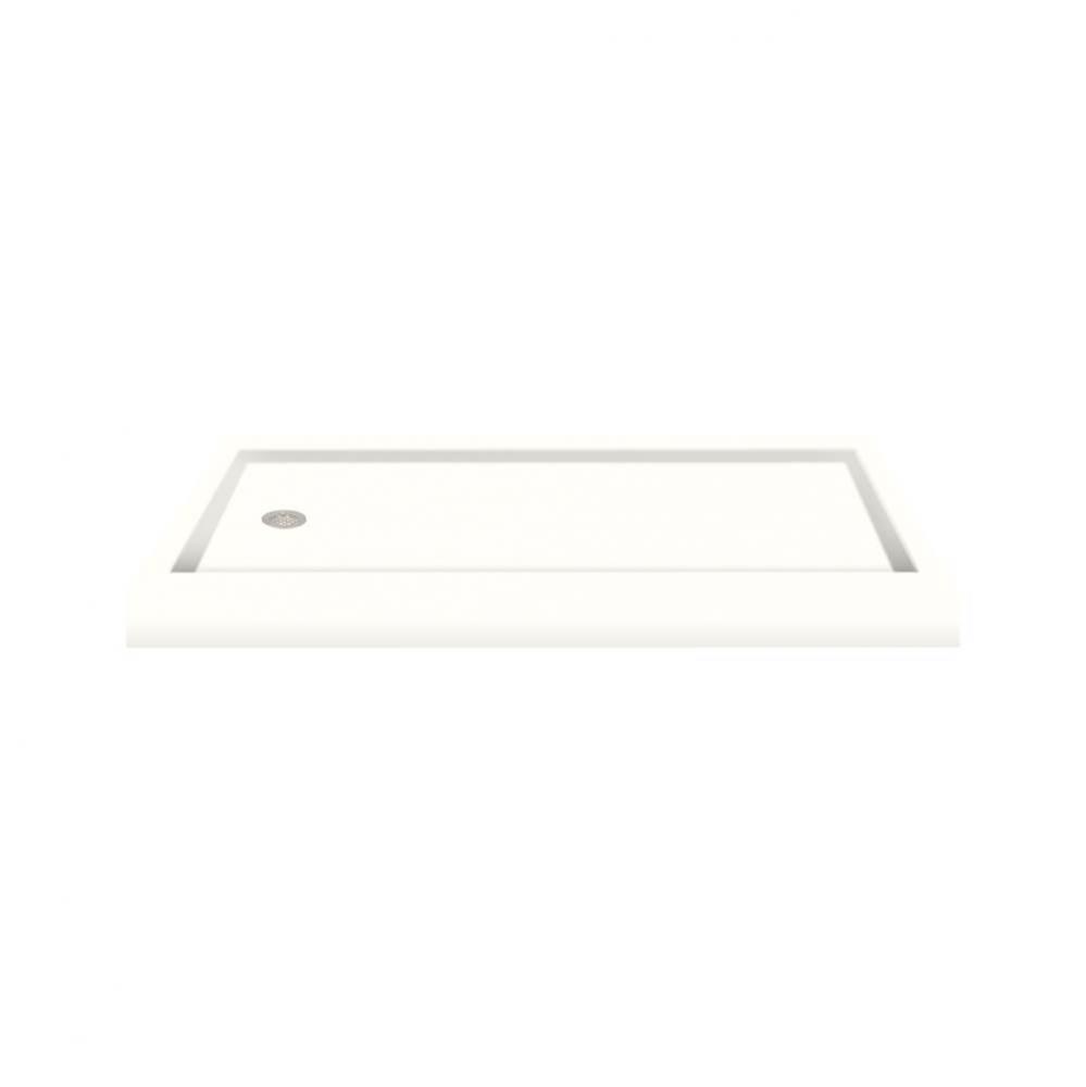 60'' x 32'' Decor Solid Surface Left-Hand Shower Base in White