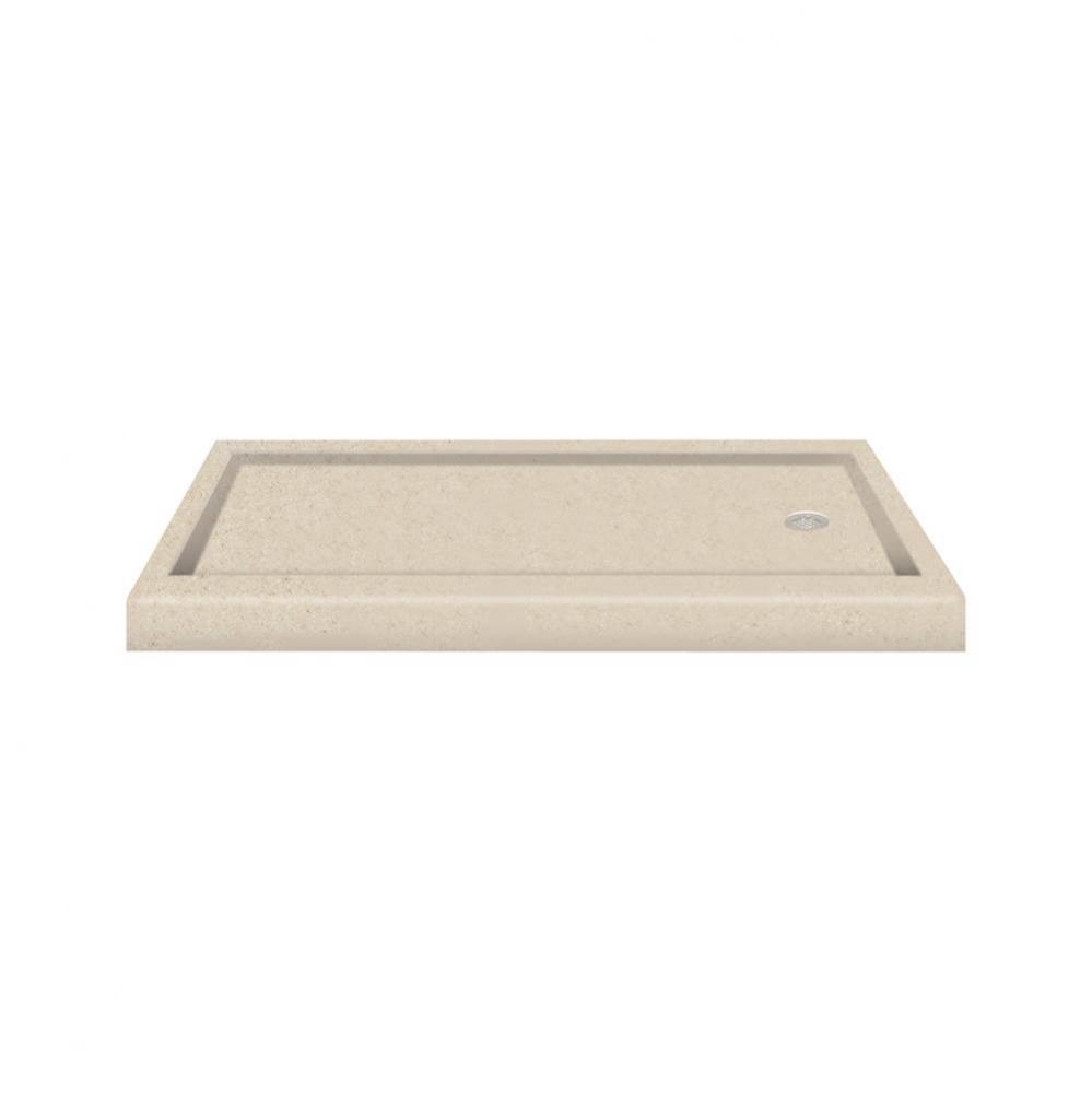 60'' x 32'' Decor Solid Surface Right-Hand Shower Base in Sand Castle