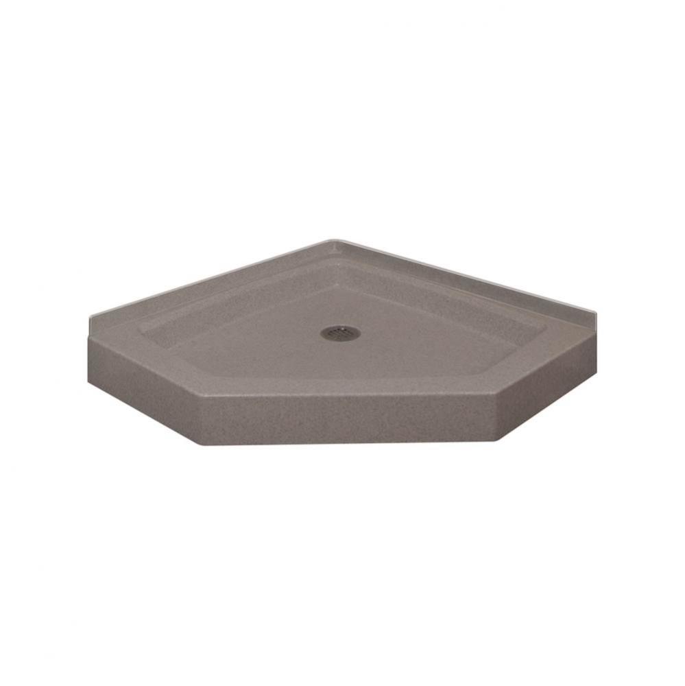 Decor Solid Surface 38-in x 38-in Neo-Angle Shower Base with Center Drain