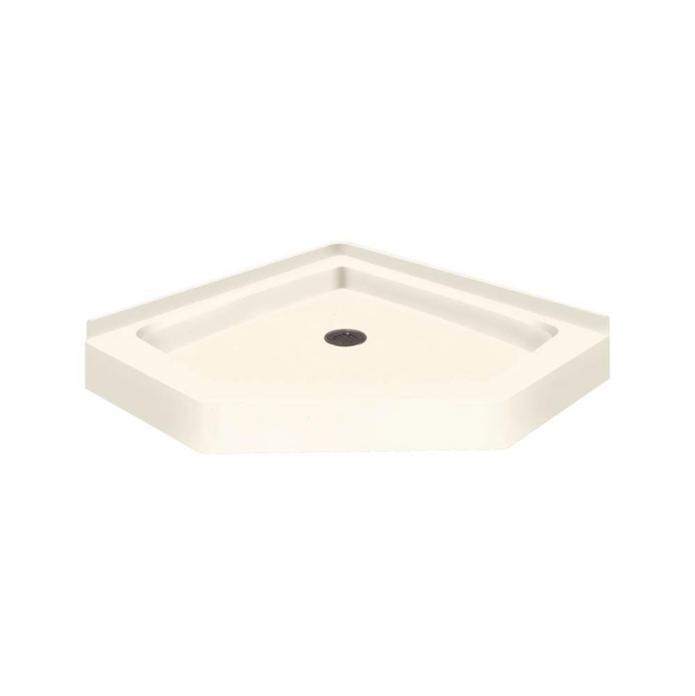 Decor Solid Surface 42-in x 42-in Neo-Angle Shower Base with Center Drain
