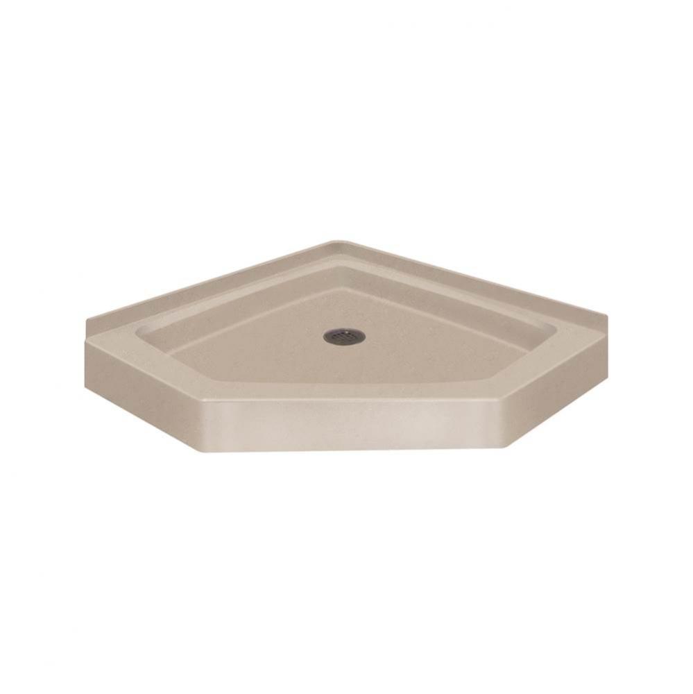 Decor Solid Surface 42-in x 42-in Neo-Angle Shower Base with Center Drain