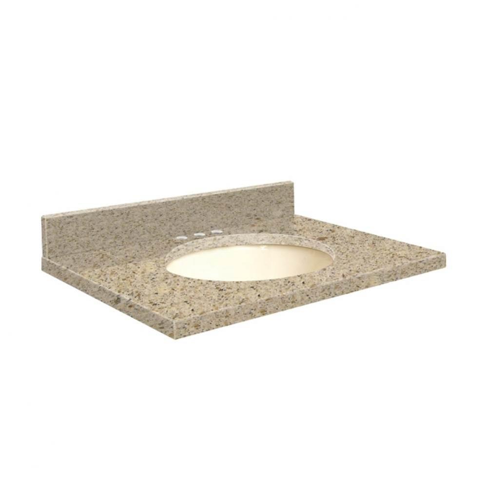 Quartz 31-in x 19-in Bathroom Vanity Top with Eased Edge, 8-in Centerset, and Biscuit Bowl in Sorr