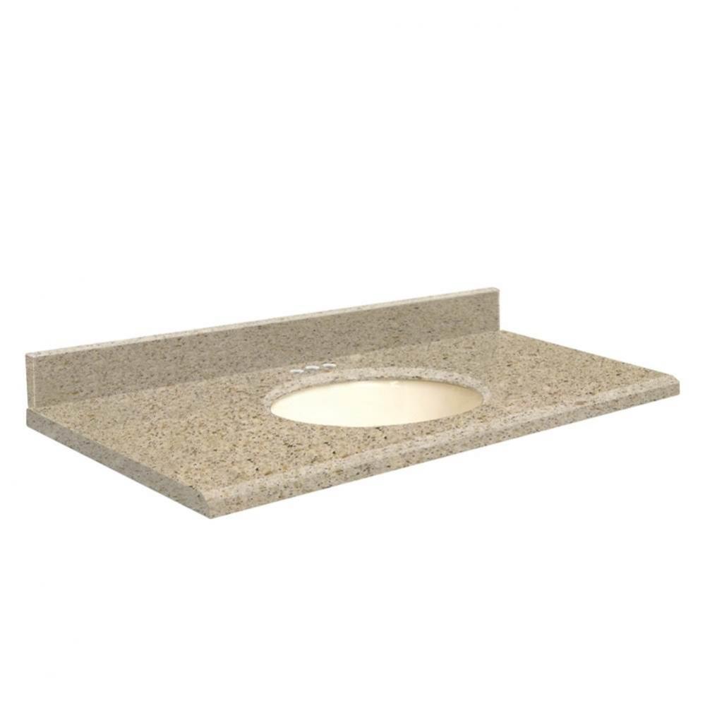 Quartz 31-in x 19-in Bathroom Vanity Top with Beveled Edge, 4-in Centerset, and Biscuit Bowl in So