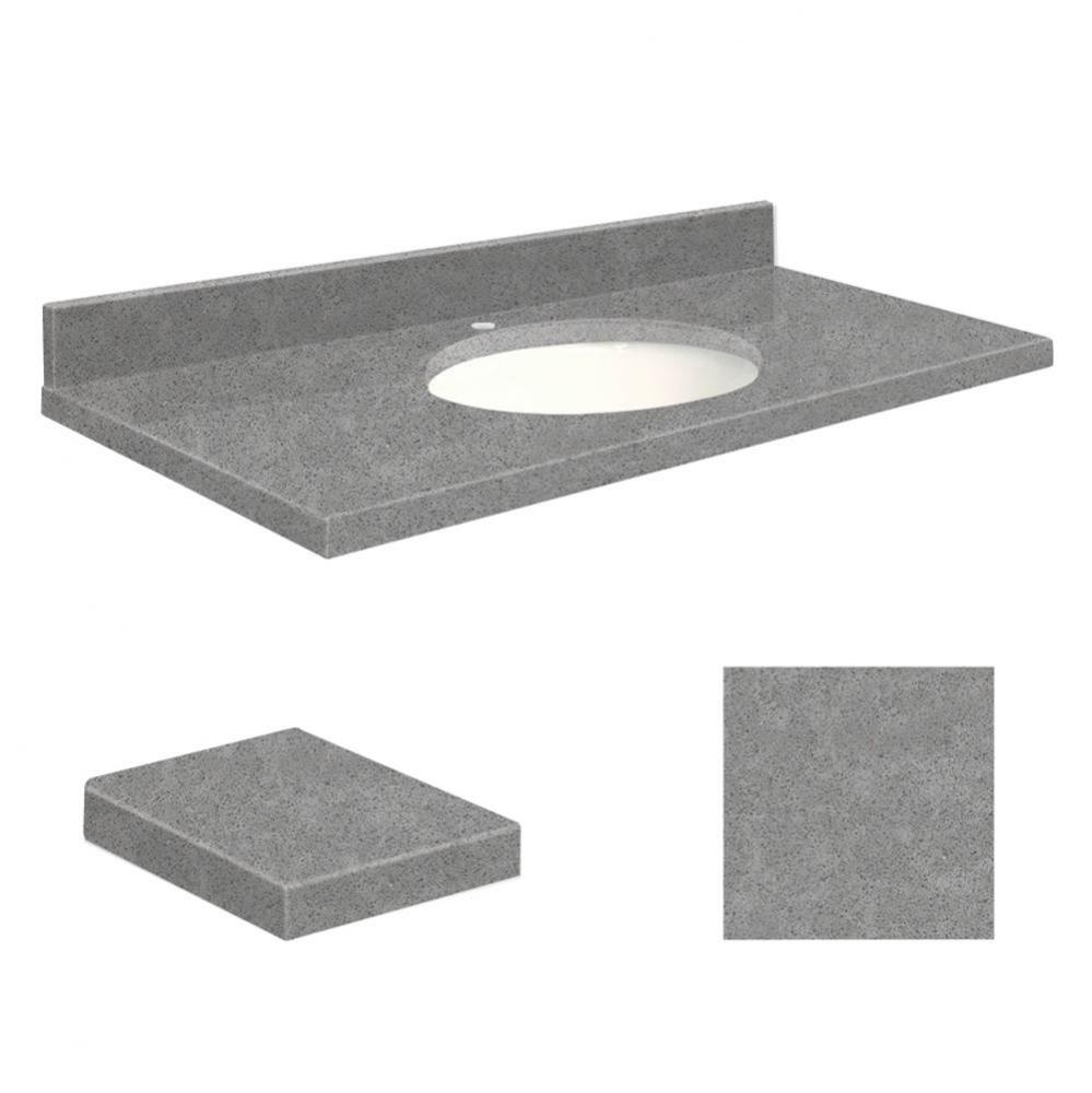 Quartz 31-in x 19-in Bathroom Vanity Top with Eased Edge, Single Faucet Hole, and White Bowl in Ur
