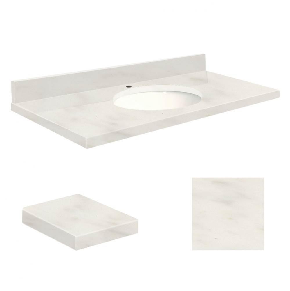 Quartz 31-in x 22-in Bathroom Vanity Top with Eased Edge, Single Faucet Hole, and White Bowl in An