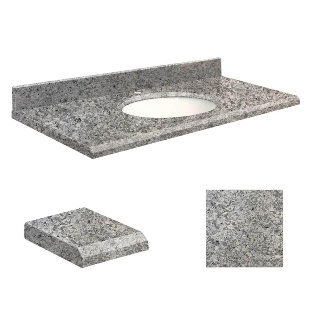 Quartz 37 -in x 22-in 1 Sink Bathroom Vanity Top with Beveled Edge, Single Faucet Hole, and White