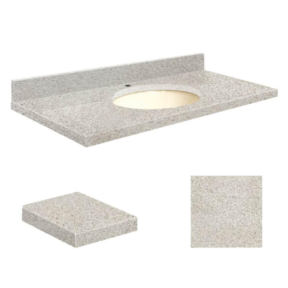 Quartz 37-in x 22-in Bathroom Vanity Top with Eased Edge, Single Faucet Hole, and Biscuit Bowl in