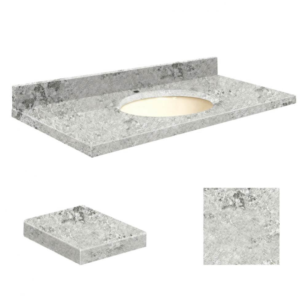 Quartz 43-in x 22-in Bathroom Vanity Top with Eased Edge, Single Faucet Hole, and Biscuit Bowl in