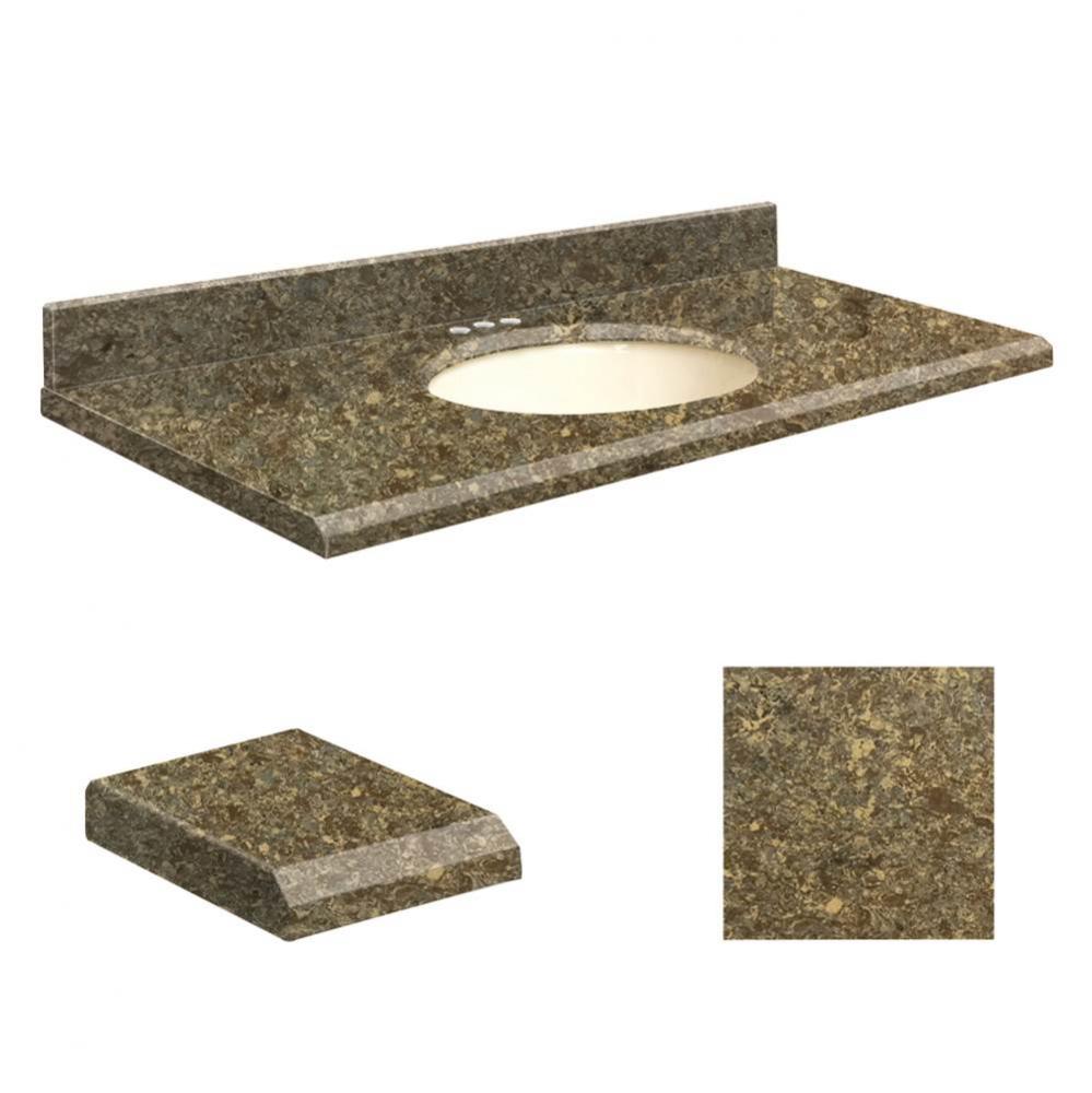 Quartz 49-in x 19-in Bathroom Vanity Top with Beveled Edge, 4-in Centerset, and Biscuit Bowl in Ra