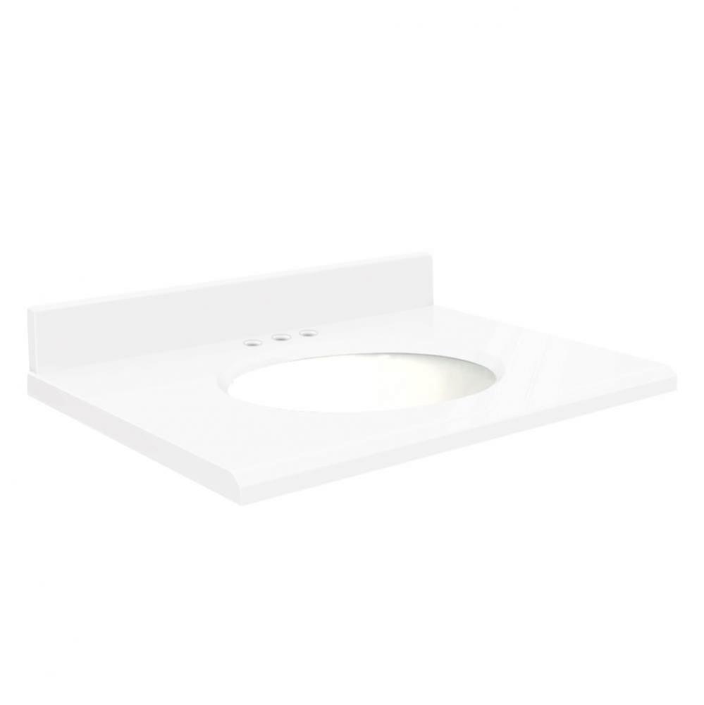 Quartz 49 -in x 19-in 1 Sink Bathroom Vanity Top with Beveled Edge, 8-in Centerset, and White Bowl