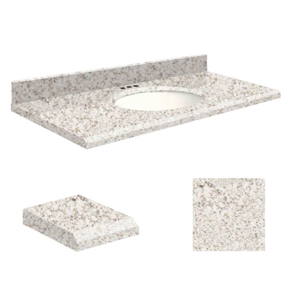 Quartz 49-in x 22-in Bathroom Vanity Top with Beveled Edge, 4-in Centerset, and White Bowl in Almo