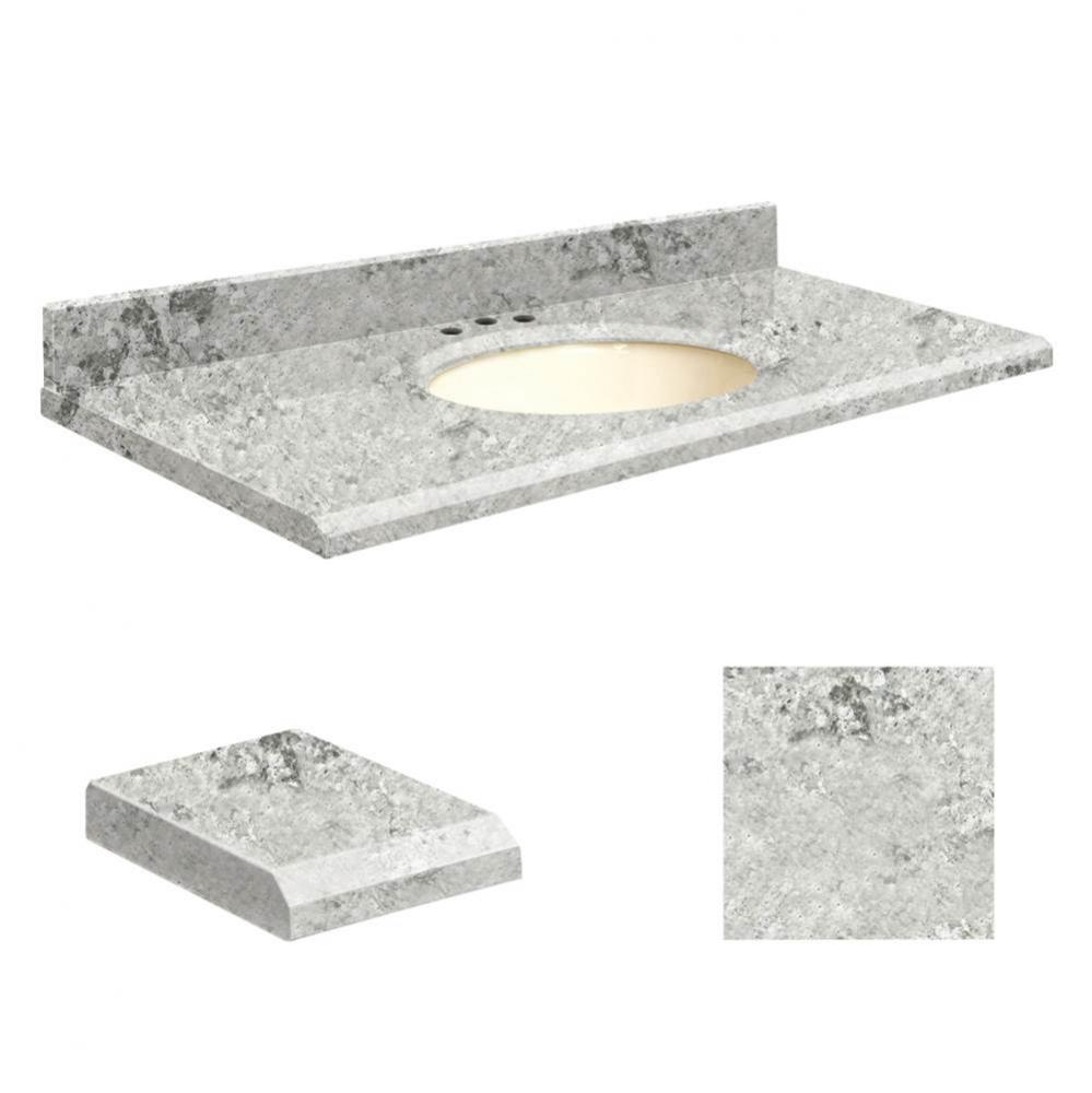 Quartz 49-in x 22-in Bathroom Vanity Top with Beveled Edge, 8-in Contour, and Biscuit Bowl in Wint