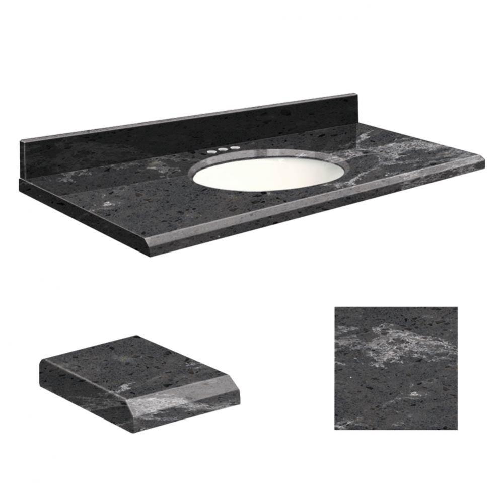Quartz 49-in x 22-in Bathroom Vanity Top with Beveled Edge, 4-in Centerset, and White Bowl in Milk