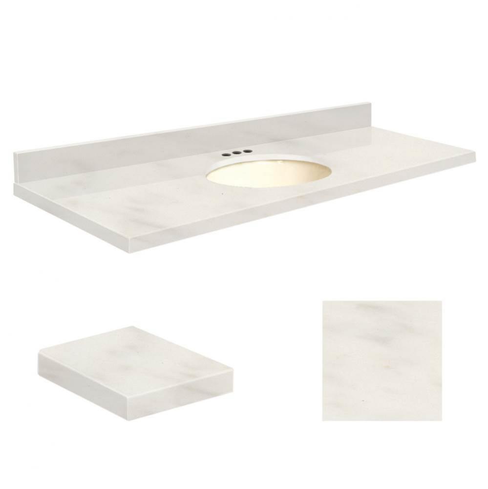 Quartz 61-in x 22-in Bathroom Vanity Top with Eased Edge, 4-in Centerset, and Biscuit Bowl in Anti