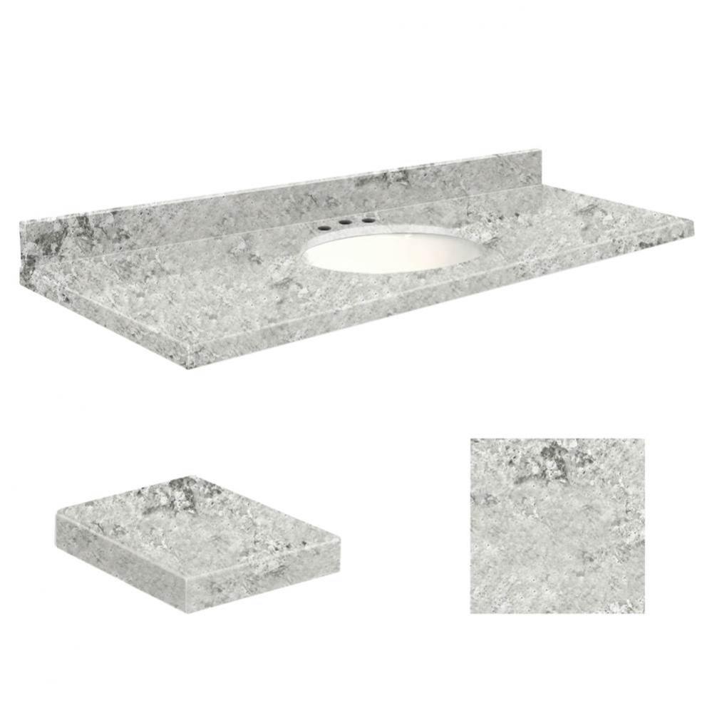 Quartz 61-in x 22-in Bathroom Vanity Top with Eased Edge, 8-in Contour, and White Bowl in Winter W