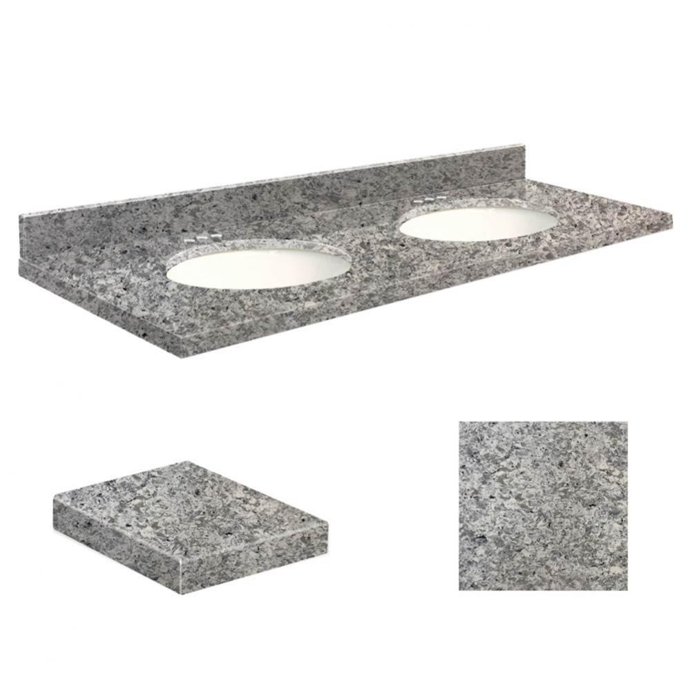 Quartz 61-in x 22-in Double Sink Bathroom Vanity Top with Eased Edge, 4-in Centerset, and White Bo