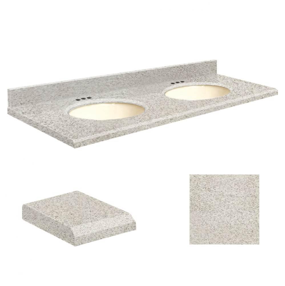 Quartz 61-in x 22-in Double Sink Bathroom Vanity Top with Beveled Edge, 4-in Centerset, and Biscui