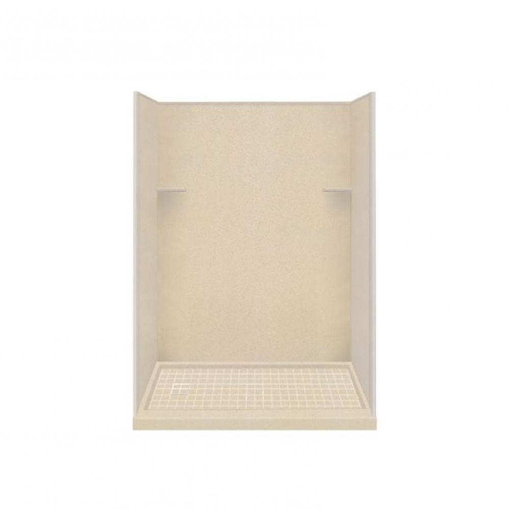 Studio 30-in x 60-in x 75-in Solid Surface Left-Hand Alcove Shower Kit in Matrix Khaki