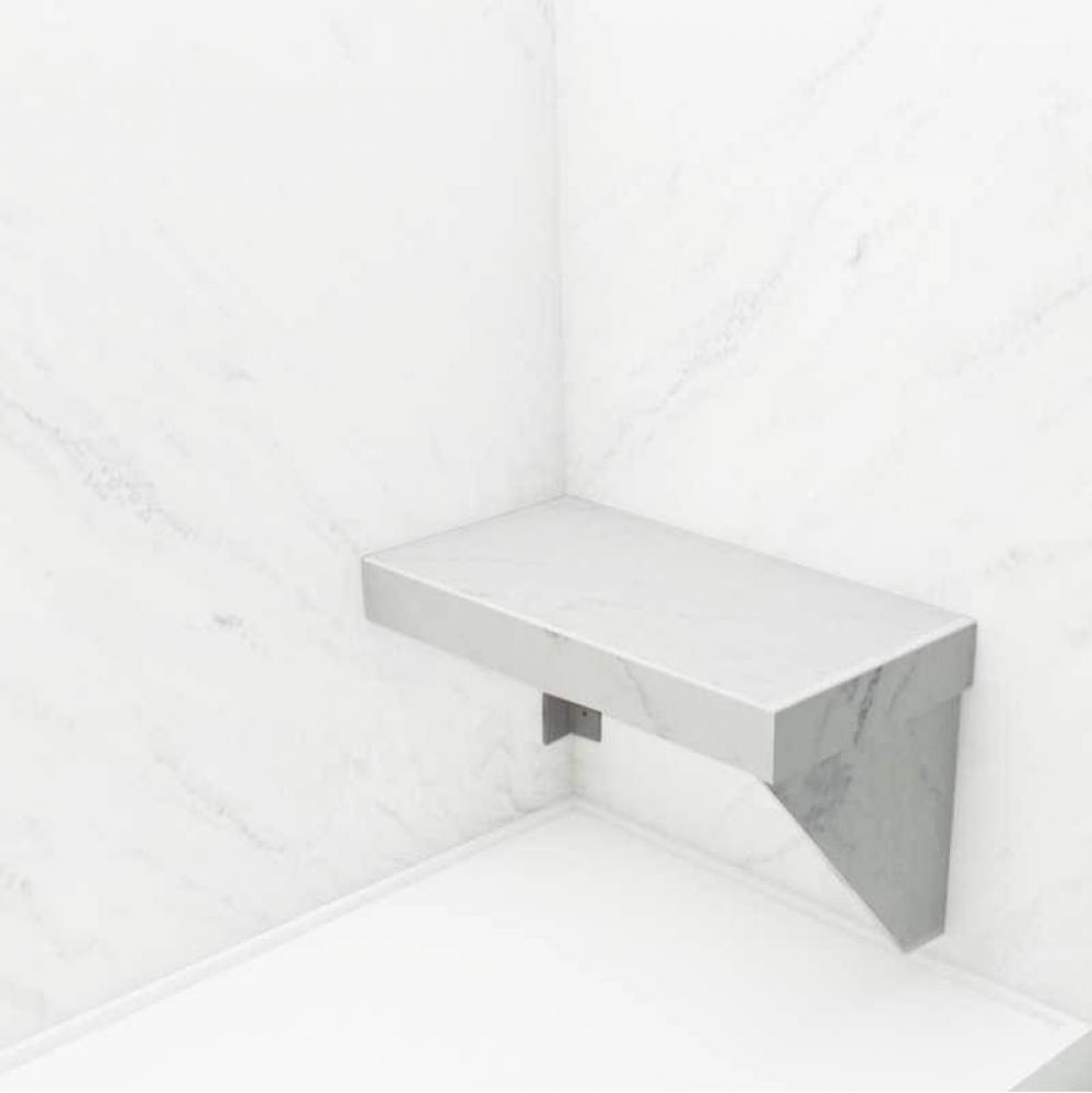 Studio Rectangular Shower Seat in White Carrara