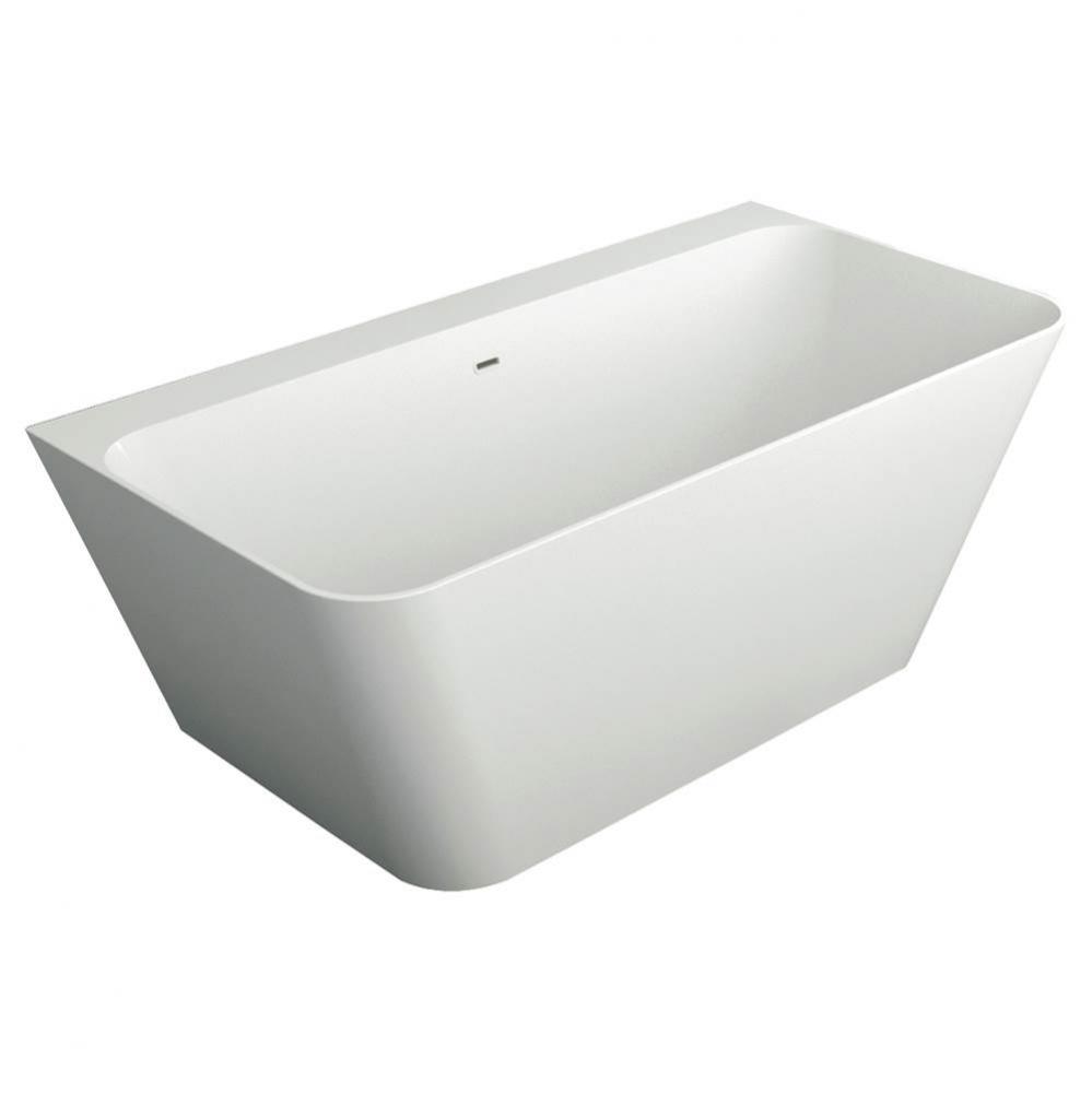 Glenwood 67-in L x 31.5-in W x 24-in H Resin Stone Freestanding Bathtub with center drain, in Whit