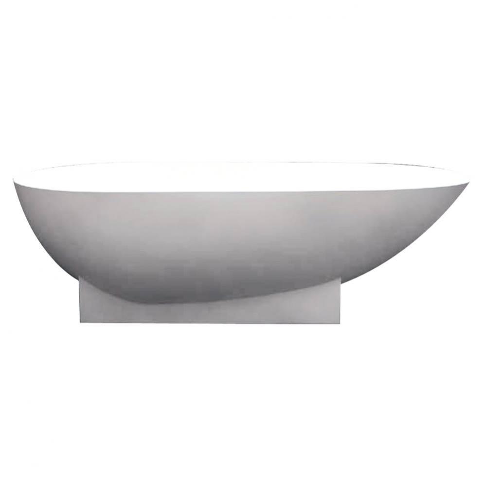 Shea 72-in L x 36-in W x 20-in H Resin Stone Freestanding Bathtub with center drain, in White