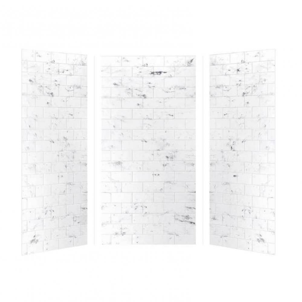 SaraMar 36-In X 36-In X 72-In Glue to Wall 3-Piece Shower Wall Kit
