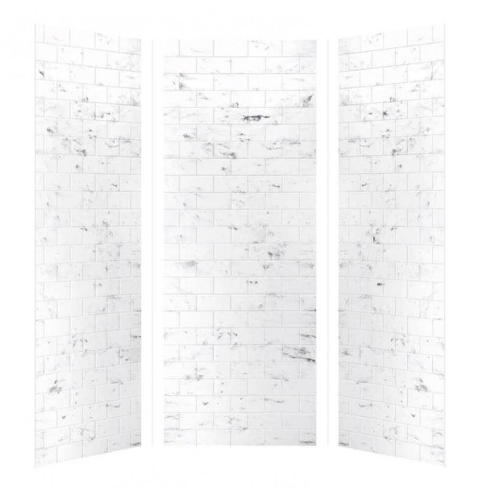 SaraMar 36-In X 36-In X 96-In Glue to Wall 3-Piece Shower Wall Kit
