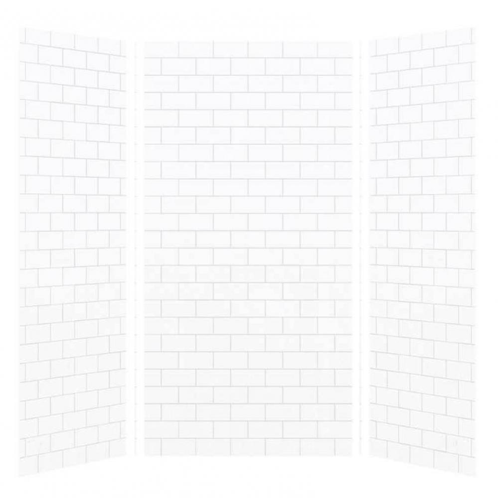 SaraMar 36-In X 48-In X 96-In Glue to Wall 3-Piece Shower Wall Kit