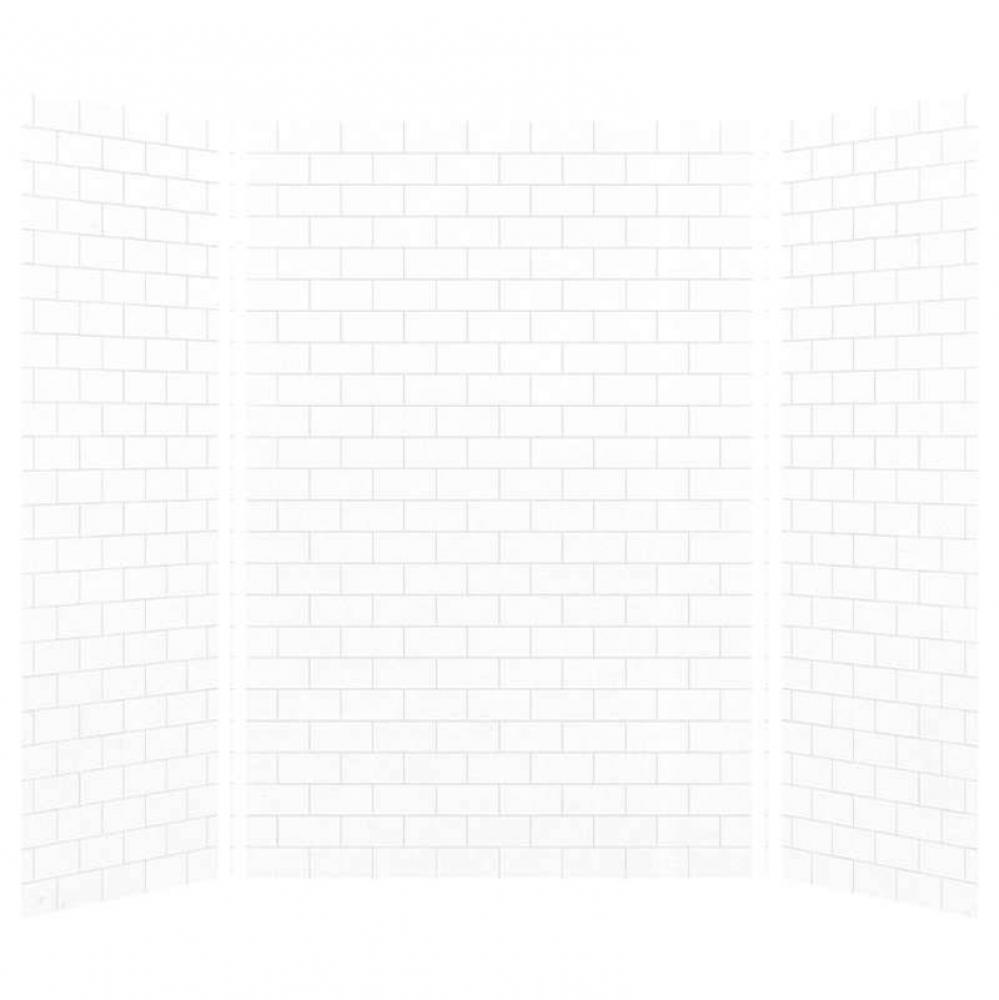 SaraMar 36-In X 60-In X 96-In Glue to Wall 3-Piece Shower Wall Kit