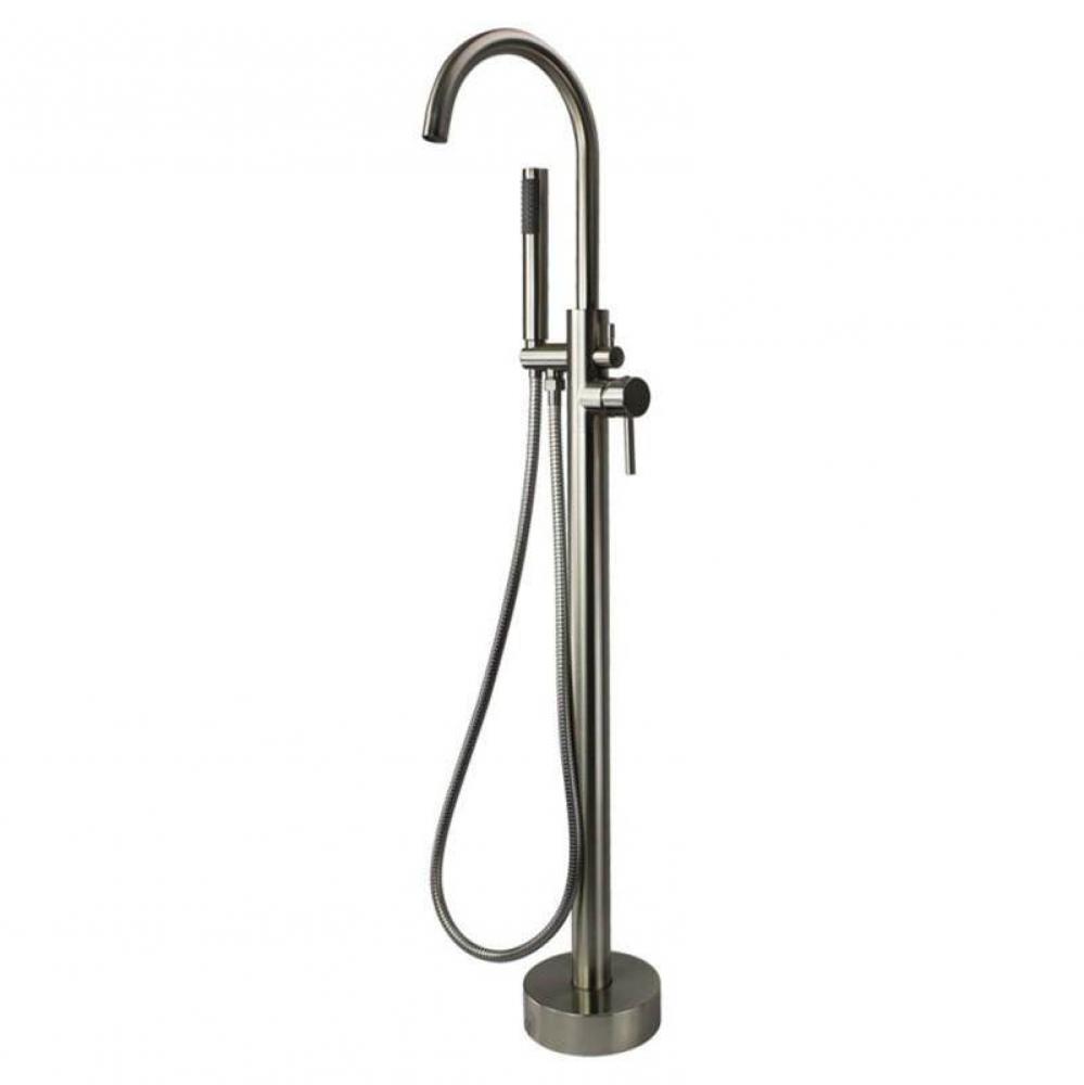 Peyton Free Standing Tub Filler With Hand Shower, Brushed Nickel