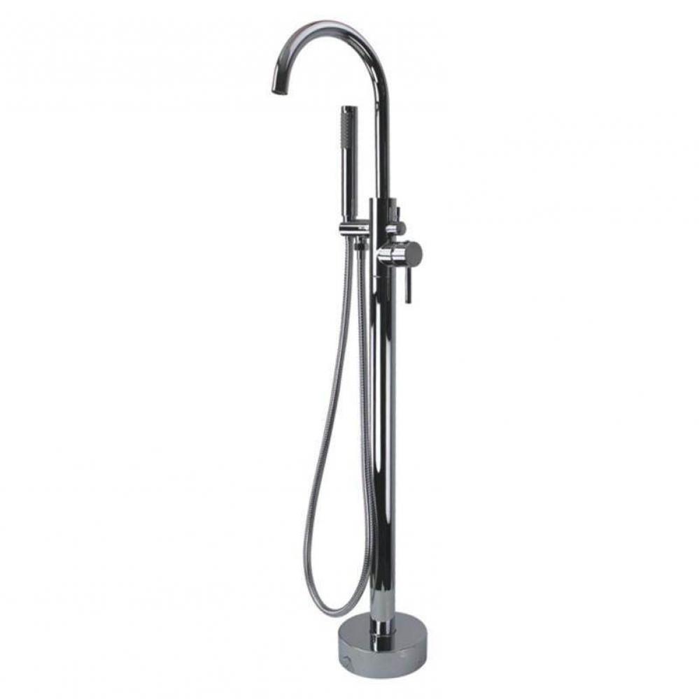 Peyton Free Standing Tub Filler With Hand Shower, Polished Chrome