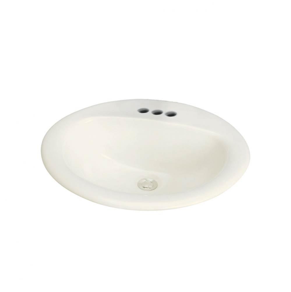 Akron Vitreous China 20-in Drop-in Lavatory with 4-in CC Faucet Holes