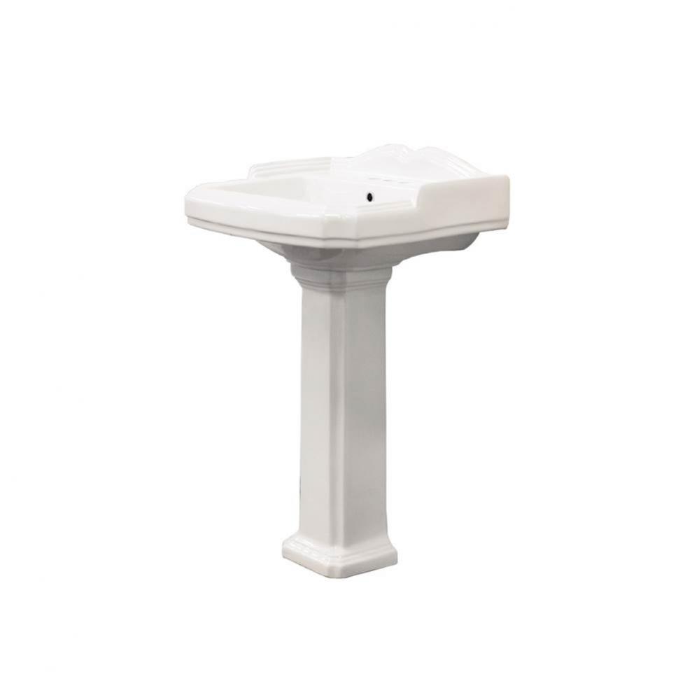 Harrison Vitreous China 22-in Pedestal Sink with 4-in CC Faucet Holes