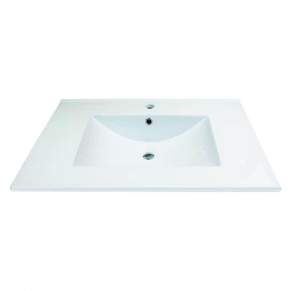 Juliette 25-in Vitreous China with Integrated Sink - 1 Faucet Hole