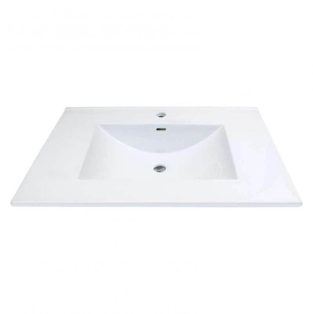 Transolid Juliette Vanity Top White 1-hole