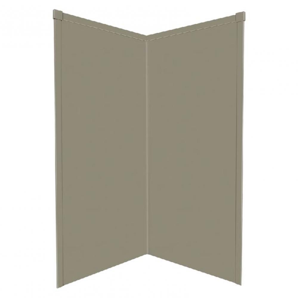 36'' x 36'' x 72'' Decor Corner Shower Wall Kit in Peppered Sage
