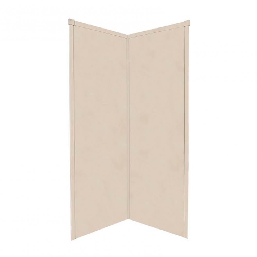 36'' x 36'' x 96'' Decor Corner Shower Wall Kit in Sand Castle