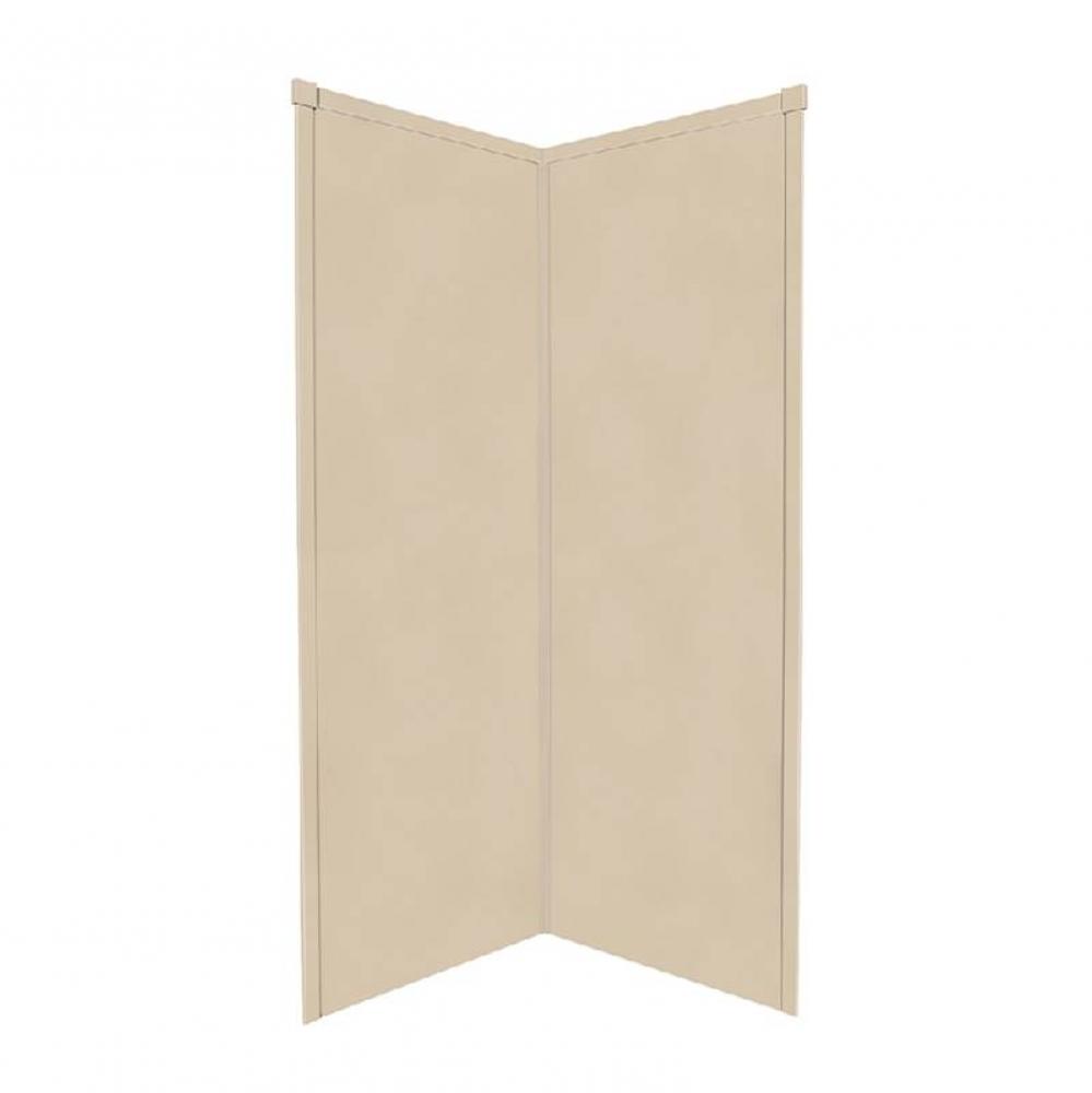36'' x 36'' x 96'' Decor Corner Shower Wall Kit in Matrix Khaki