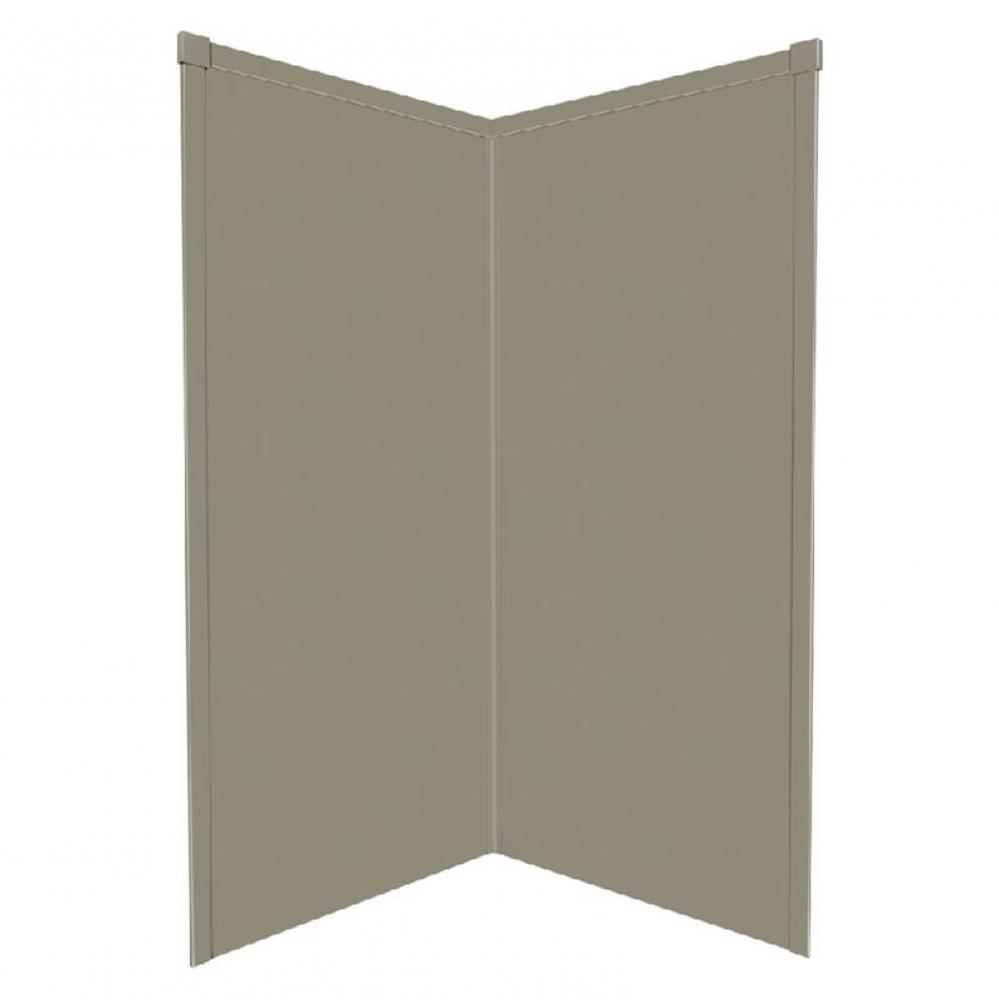 38'' x 38'' x 72'' Decor Corner Shower Wall Kit in Peppered Sage