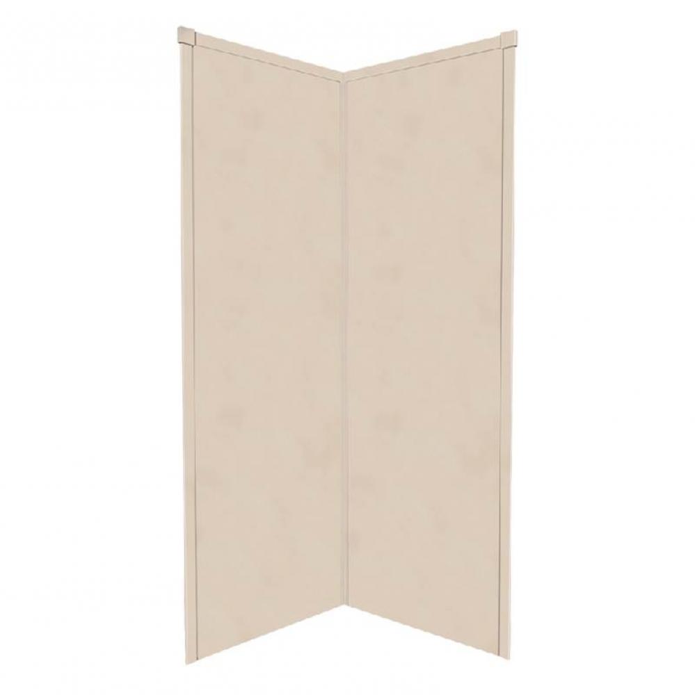 38'' x 38'' x 96'' Decor Corner Shower Wall Kit in Sand Castle