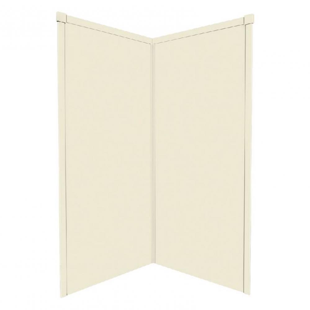 42'' x 42'' x 72'' Decor Corner Shower Wall Kit in Biscuit