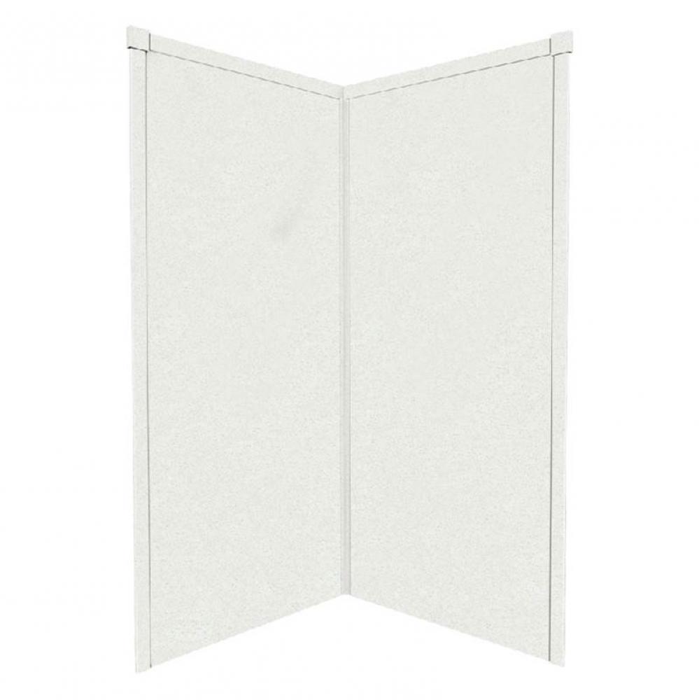 42'' x 42'' x 72'' Decor Corner Shower Wall Kit in Matrix White