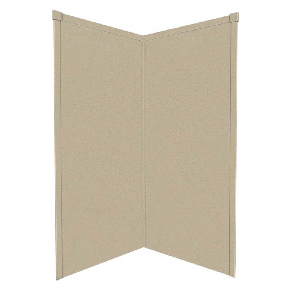 42'' x 42'' x 72'' Decor Corner Shower Wall Kit in Matrix Sand