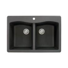 Transolid TR-ATDE3322-09-1 - Transolid SilQ Granite TM Equal Dbl Black 1-hole