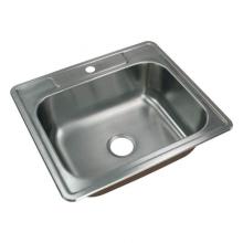Transolid TR-CTSB25228-1 - Classic 25in x 22in 18 Gauge Drop-in Single Bowl Kitchen Sink with 1 Faucet Hole